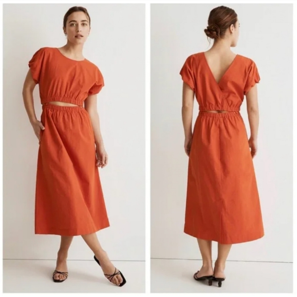 Madewell Orange Midi Dress